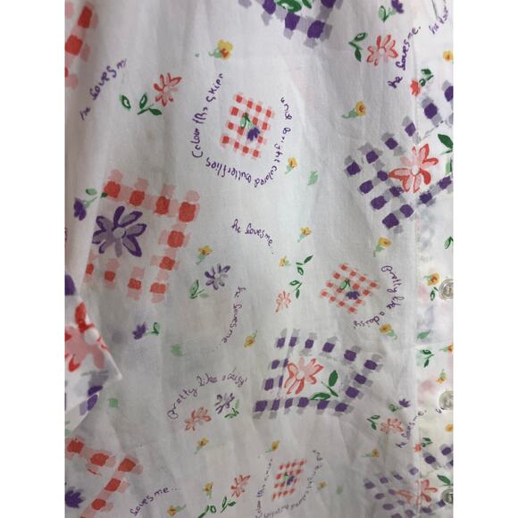 Vintage Cabin Creek Cottagecore Coquette Button Down Blouse Womens M 8 10 Picnic - Picture 3 of 5